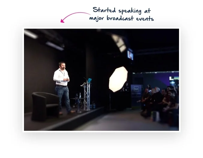 Started speaking at major broadcast events