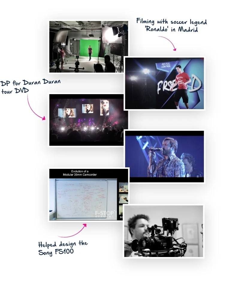 Helped design the Sony FS100, filmed Duran Duran and Ronaldo